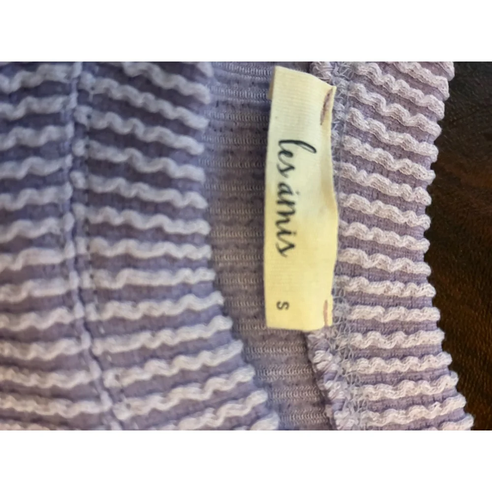 0146 NWOT les amis Size Small Purple Ribbed Sleeveless Shirt - Picture 6 of 7